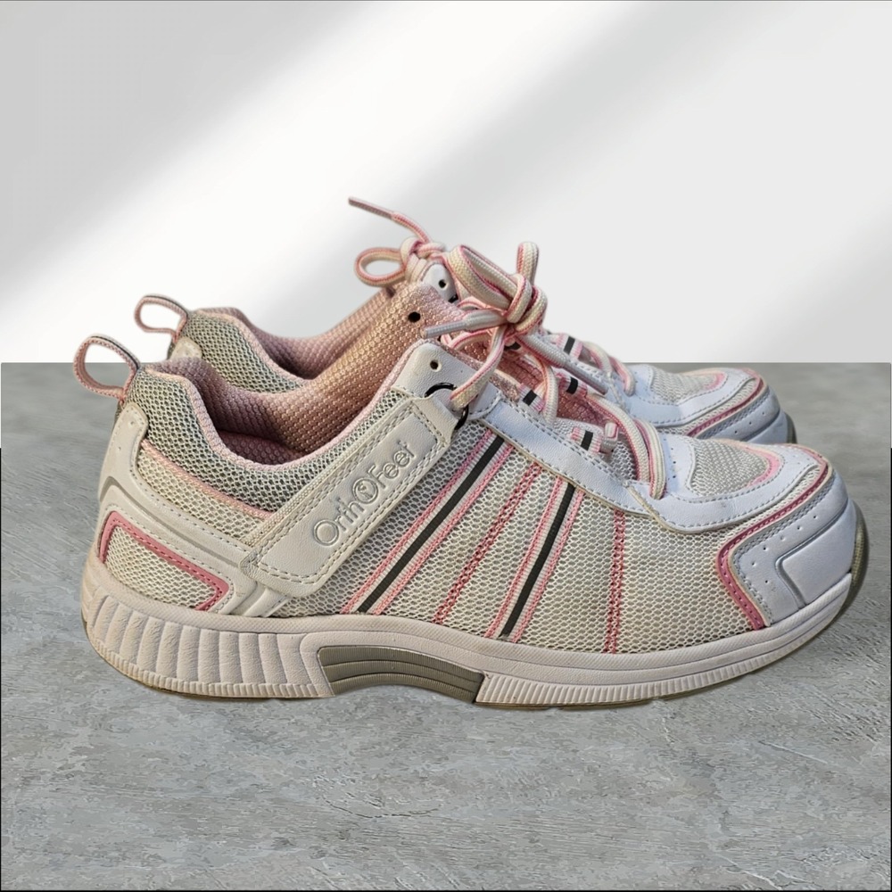 Orthofeet 916 Women's Tahoe Tieless Orthopedic Shoes Size 8D Wide Pink